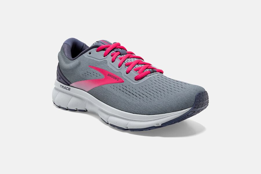 Trace Road Brooks Running Shoes NZ Womens - Grey/Pink - LRCYIT-042